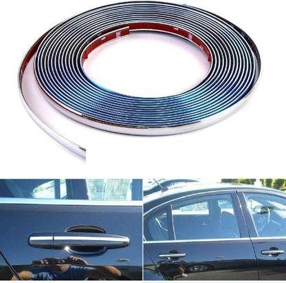 QNJL Side Window Chrome Beading Roll Custom Plated Decoration Trim Strip Line Car Car Beading Roll For Grill and Garnish Cover, Bumper, Window, Door, Window Sill