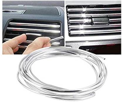 AutoBizarre 3 Meter AC Vent/Car Edges Chrome Styling Edge Guard Car Beading Roll For Door, Grill and Garnish Cover