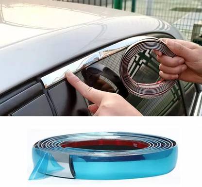 RINTL Side Beading Roll Window Chrome 05 Meter for All Cars (10mm) Car Beading Roll For Window