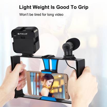 Lyla Phone Video Rig Kit Selfie Ring Light Microphone Film Making Stabilizer Blue Hitch Bike Rack