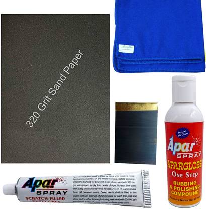 apar Scratch Remover Kit for Car & Bike Having Putty,Polish,Microfiber cloth etc. Car Body Filler Putty