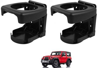 AuTO ADDiCT Car Foldable Black Drink Holder Cup Holder For MAHINDRA THAR (2021-PRESENT) Car Bottle Holder