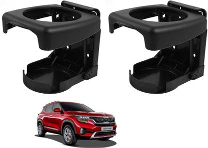 AuTO ADDiCT Car Foldable Black Drink Holder Cup Holder For KIA SELTOS Car Bottle Holder