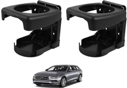 AuTO ADDiCT Car Foldable Black Drink Holder Cup Holder For VOLVO V90 Car Bottle Holder