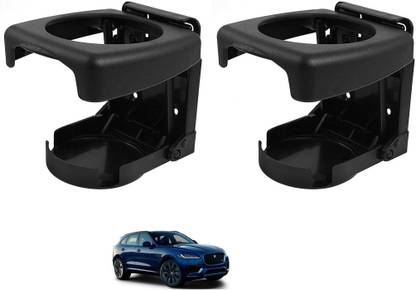 AuTO ADDiCT Car Foldable Black Drink Holder Cup Holder For JAGUAR F-PACE Car Bottle Holder