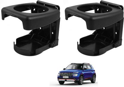 AuTO ADDiCT Car Foldable Black Drink Holder Cup Holder For HYUNDAI VENUE N-LINE Car Bottle Holder