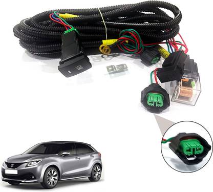 AUTO PEARL Wire kit with socket, relay, & switch for Baleno New 2015-2019 Car Bulb Holder