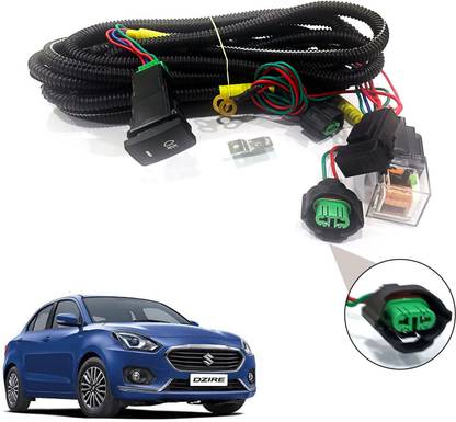 AUTO PEARL Wire kit with socket, relay, & switch for Dzire 2017-2019 Car Bulb Holder
