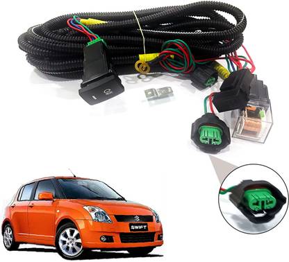 AUTO PEARL Wire kit with socket, relay, & switch for Swift 2006-2010 Car Bulb Holder