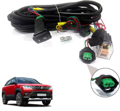 AUTO PEARL Wire kit with socket, relay, & switch for Brezza 2022 Car Bulb Holder