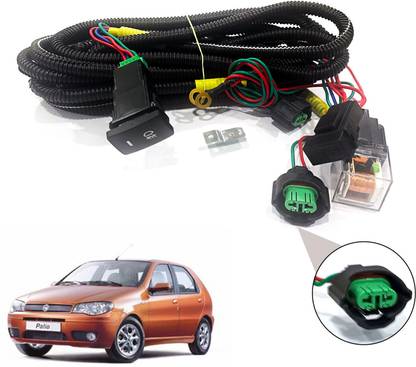AUTO PEARL Wire kit with socket, relay, & switch for Palio Car Bulb Holder
