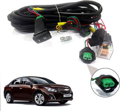 AUTO PEARL Wire kit with socket, relay, & switch for Cruze LS 2013 onwards Car Bulb Holder