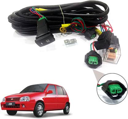 AUTO PEARL Wire kit with socket, relay, & switch for Zen Car Bulb Holder