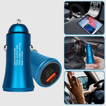 Explorer ™ A:5V-4.5A W20 CAR CHARGER CONTACTOR USB +TYPE-C BLUE A:5V-4.5A W20 USB Charger