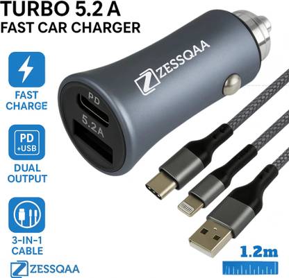 ZESSQAA 5.2 Amp Qualcomm 3.0 Turbo Car Charger