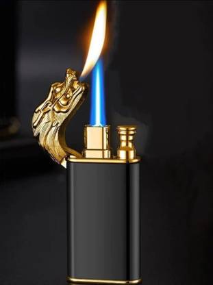 GOOD THINGS Fire Dragon Magic Double Flame Lighter Luminous Cigar Torch Lighters Wind-Proof Pocket Lighter