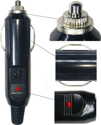 VAHISSH LIFE INC Plug 12V Car Cigarette Lighter Power Male Socket Plug with 5A Fuse, Red LED Indicator Car Cigarette Lighter