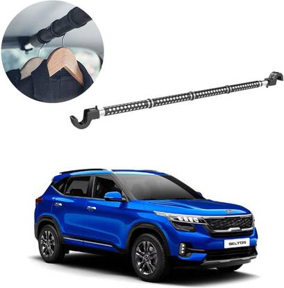 Oshotto Car Telescopic Clothes Hanger Bar, Heavy-Duty Non-Slip Rubber For Kia Seltos Car Coat Hanger