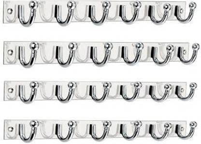 HARI TRADERS PACK OF 4 EXCLUSIVE SUPER 6 HOOK CLOTH HANGER WALL BATHROOM DOOR HOOKS HANGER Car Coat Hanger