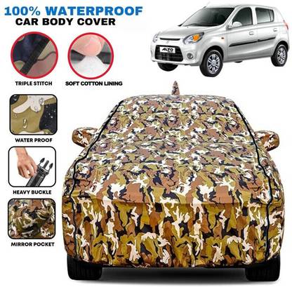 Telescope Car Cover For Maruti Suzuki Alto, Alto 800, Alto 800 CNG LX, Alto 800 LX, Alto 800 LXI, Alto 800 STD, Alto 800 VXI (With Mirror Pockets)