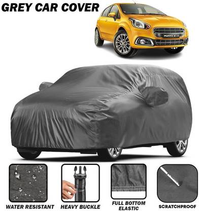 kerwa Car Cover For Fiat Punto Evo, Punto EVO 1.2 Active, Punto EVO 1.2 Dynamic, Punto EVO 1.3 Active (With Mirror Pockets)