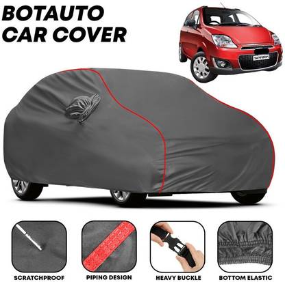 BOTAUTO Car Cover For Chevrolet Spark, Universal For Car (With Mirror Pockets)