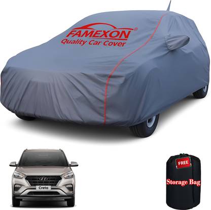 FAMEXON Car Cover For Hyundai Creta, Creta 1.4 CRDi L, Creta 1.4 S Diesel, Creta 1.6 SX Petrol (With Mirror Pockets)