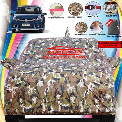 FAMEXON Car Cover For Honda Amaze (With Mirror Pockets)