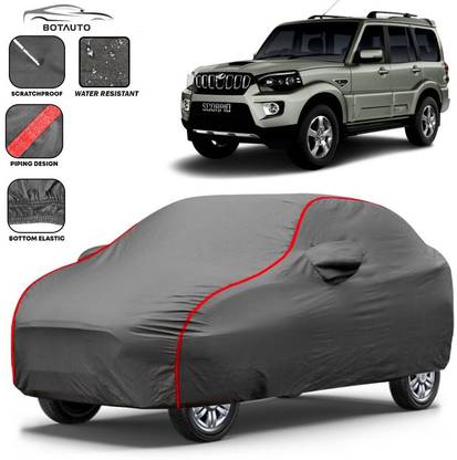 BOTAUTO Car Cover For Mahindra Scorpio, Scorpio 1.99 S10, Scorpio 1.99 S10 4WD, Universal For Car (With Mirror Pockets)