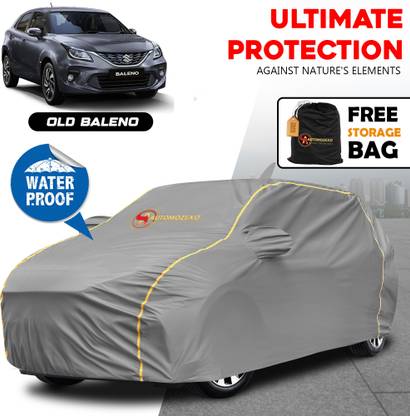 AUTOMOZEXO Car Cover For Maruti Baleno, Baleno 1.2 Zeta, Baleno Alpha CVT Petrol, Baleno 1.6i (With Mirror Pockets)