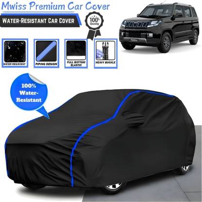 Mwiss Car Cover For Mahindra TUV300, TUV 300 Plus P4, Universal For Car (With Mirror Pockets)