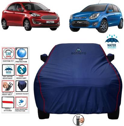 BOTAUTO Car Cover For Ford Figo, Universal For Car (With Mirror Pockets)