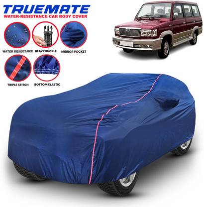 Truemate Car Cover For Toyota Qualis, Qualis 2.0i, Qualis 2.5L, Qualis Euro II, Qualis FS B1, Qualis FS B3, Qualis FS B6, Qualis FS F2, Qualis FS F5, Qualis FS F7, Qualis Fleet A1, Qualis GS C1, Qualis GS C3, Qualis GS C4, Qualis GS C5, Qualis GS C8, Qualis GS G4, Qualis GS G8, Qualis GST D2, Qualis GST D6, Qualis GST Super, Qualis RS E2, Qualis RS E3 (With Mirror Pockets)