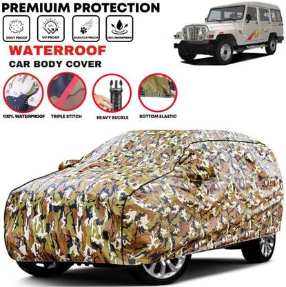 LE PRA Car Cover For Mahindra Marshal, Marshal Commander 7505 (D), Marshal DI, Marshal DI DX, Marshal DX Royale, Marshal Maxx, Marshal STD (With Mirror Pockets)