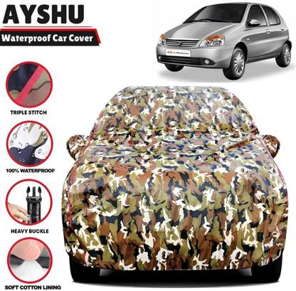 AYSHU Car Cover For Tata Indica V2, Universal For Car (With Mirror Pockets)