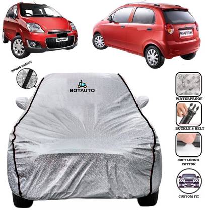 BOTAUTO Car Cover For Chevrolet Spark, Spark 1, Spark 1 LS, Universal For Car (With Mirror Pockets)