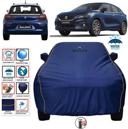 BOTAUTO Car Cover For Maruti Suzuki Baleno, Baleno 1.2 CVT Delta, Universal For Car (With Mirror Pockets)