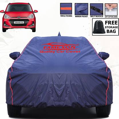 FAMEXON Car Cover For Hyundai Grand i10 (With Mirror Pockets)
