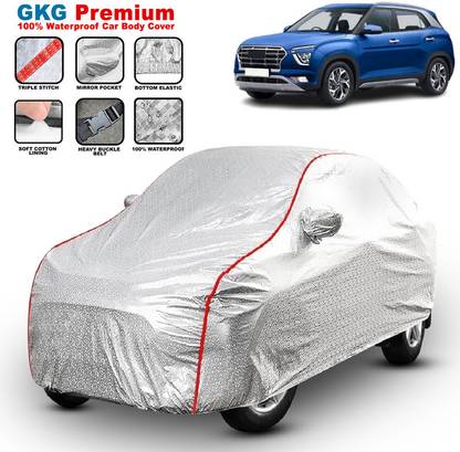 GKG Car Cover For Hyundai Creta 1.6 SX, Creta 1.6 SX Automatic, Creta 1.6 SX Automatic Diesel, Creta 1.6 SX Automatic Petrol, Creta 1.6 SX Diesel, Creta 1.6 SX Dual Tone, Creta 1.6 SX Dual Tone Diesel, Creta 1.6 SX Dual Tone Petrol, Creta 1.6 SX Option, Creta 1.6 SX Option Diesel, Creta 1.6 SX Option Executive Diesel, Creta 1.6 SX Option Executive Petrol, Creta 1.6 SX Option Petrol, Creta 1.6 SX Petrol (With Mirror Pockets)