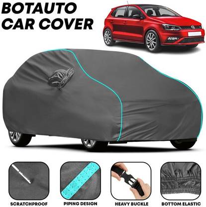BOTAUTO Car Cover For Volkswagen Polo, Universal For Car (With Mirror Pockets)