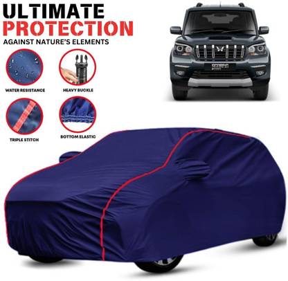 Mwiss Car Cover For Mahindra Scorpio, Scorpio 1.99 S10, Scorpio 1.99 S10 4WD, Scorpio 2.2L, Scorpio 2020 (With Mirror Pockets)