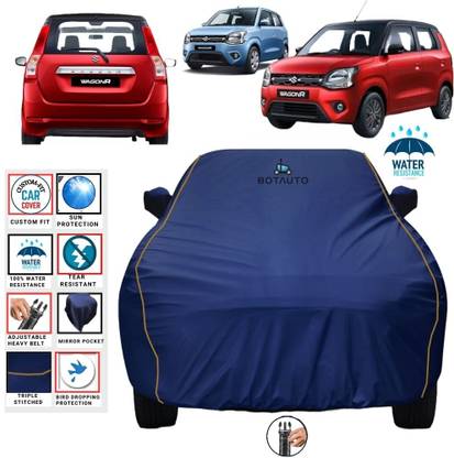 BOTAUTO Car Cover For Maruti Wagon R VX, Wagon R 1.0, Universal For Car (With Mirror Pockets)