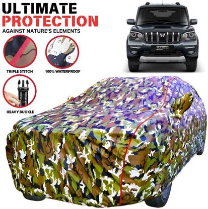 AYSHU Car Cover For Mahindra Scorpio, Scorpio 1.99 S10, Scorpio 1.99 S10 4WD, Scorpio 2.2L, Scorpio 2020 (With Mirror Pockets)