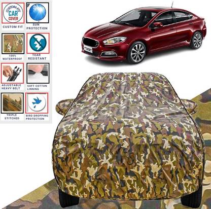 BOTAUTO Car Cover For Fiat Viaggio, Universal For Car (With Mirror Pockets)