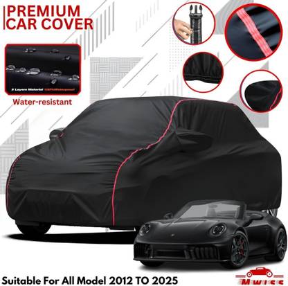 Mwiss Car Cover For Porsche 911, 911 Carrera, 911 Carrera 4, 911 Carrera 4 Black Edition, Universal For Car (With Mirror Pockets)