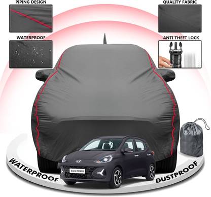 CARZEX Car Cover For Hyundai Grand i10 (With Mirror Pockets)