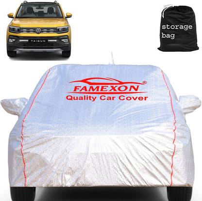 FAMEXON Car Cover For Volkswagen Taigun (With Mirror Pockets)