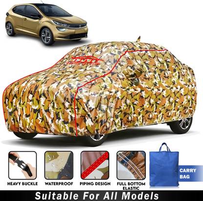 TEASN Car Cover For Tata Altroz, Universal For Car (With Mirror Pockets)