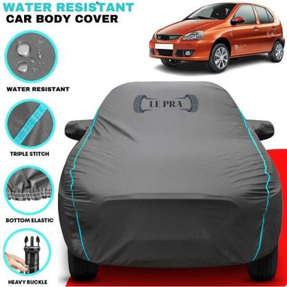 LE PRA Car Cover For Tata Indica eV2, Indica eV2 Emax CNG GLS, Indica eV2 Emax CNG GLX, Indica eV2 LS BSIII, Indica eV2 LX BSIII, Indica eV2 eLS, Indica eV2 eLX (With Mirror Pockets)