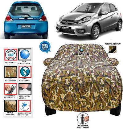 BOTAUTO Car Cover For Honda Brio, Universal For Car (With Mirror Pockets)